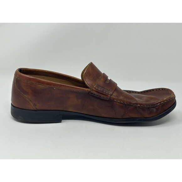 Magnanni Men’s Marbled Cognac Leather Loafers Shoes Made In Spain Size 9.5 READ main image 8